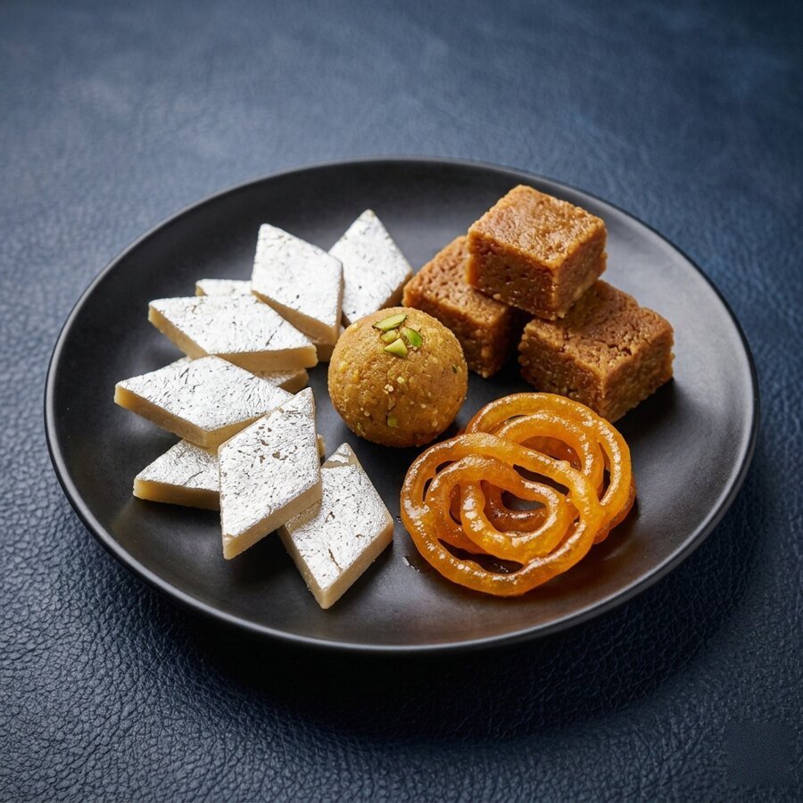 An assorted box of Indian sweets
